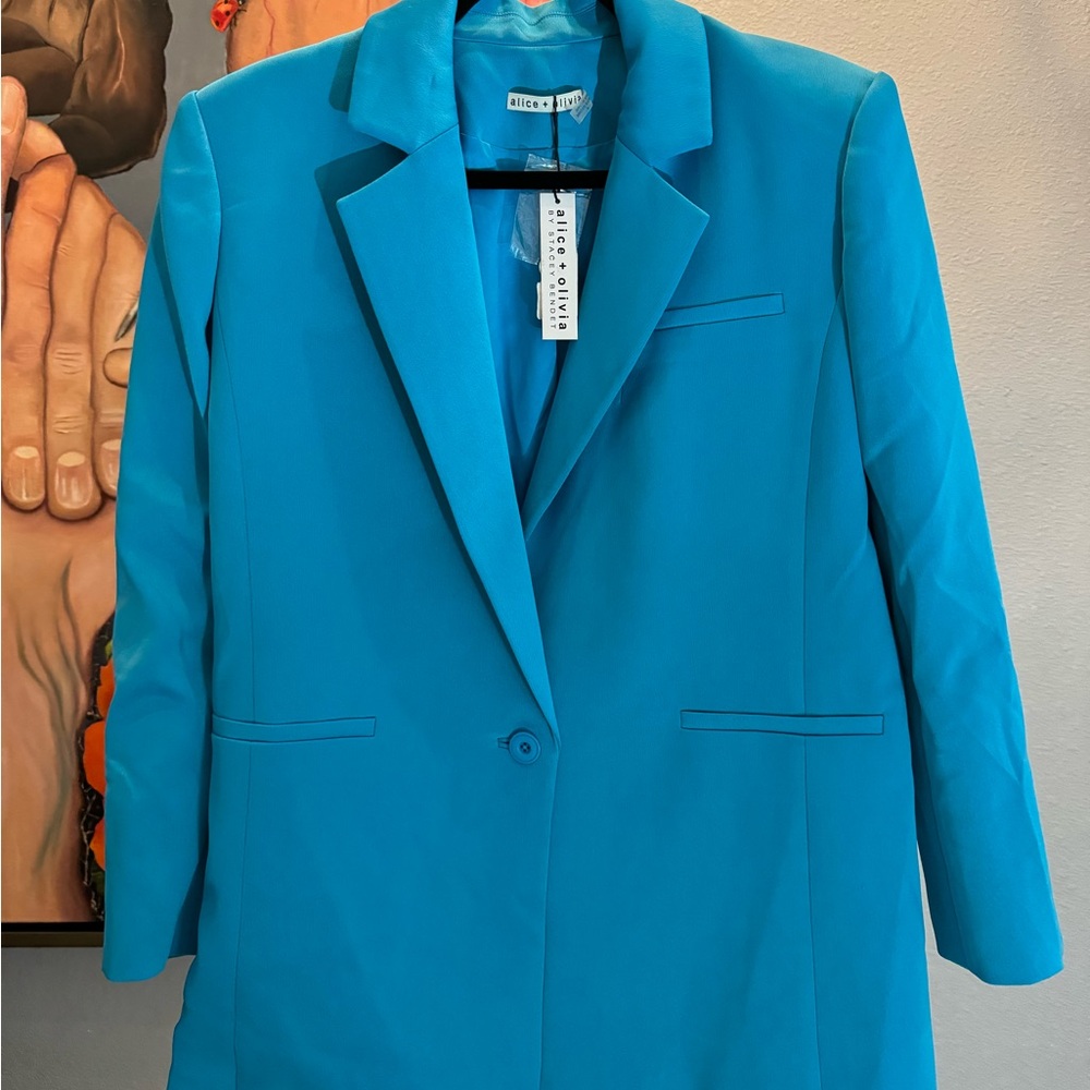 Alice + Olivia Shan blue oversized blazer size 4
